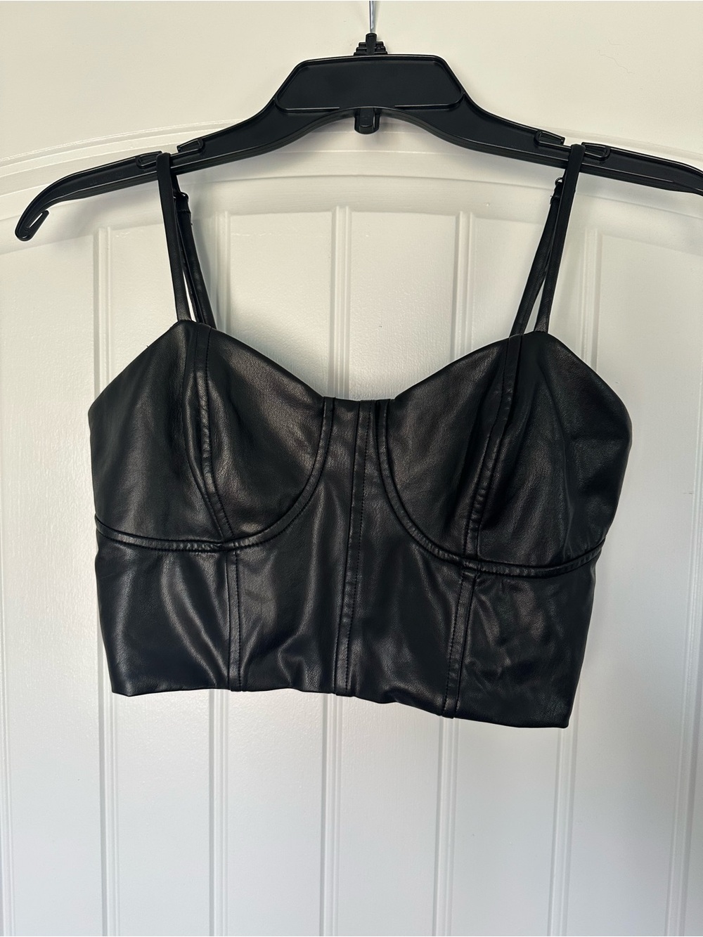 Express Faux Leather Black Corset Top Size Small